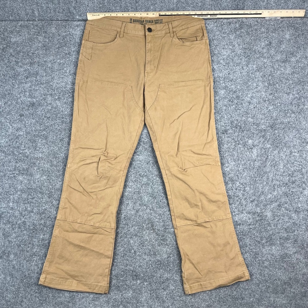 RedHead Ranch Pants Mens Size 38x32 Brown Boot Cut Double Knee Utility Workwear